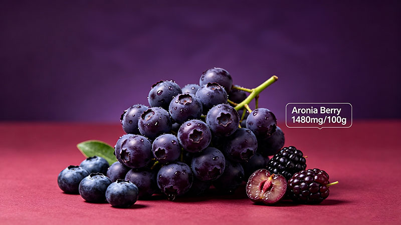 What fruit is highest in anthocyanins?